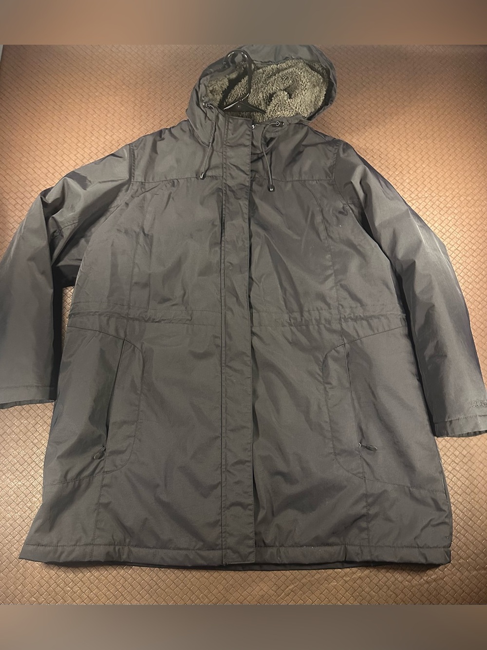 LL Bean Fleece Parka Winter Coat Women’s Size 2X Plus Fur Jacket 2XL Plus Black